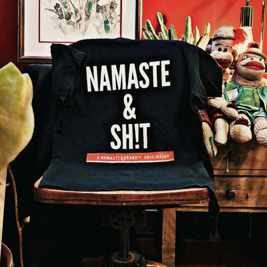 Classic Namaste & Sh!t Logo tee (BLK/WHT)