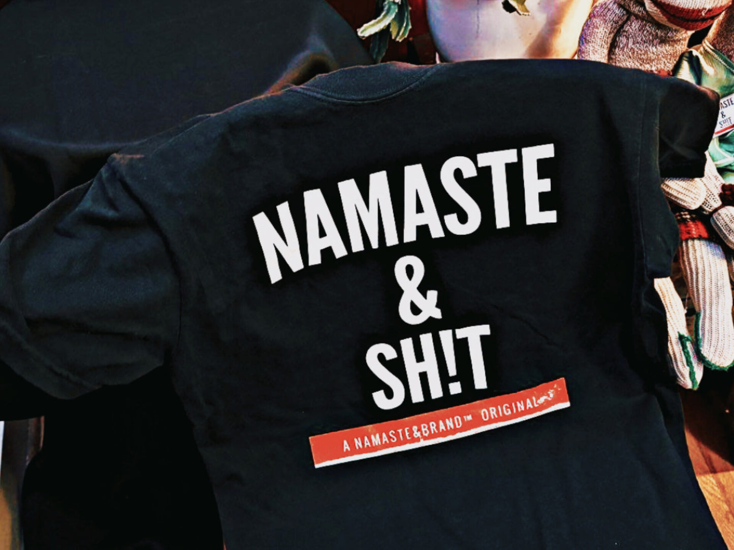 Classic Namaste & Sh!t Logo tee (BLK/WHT)